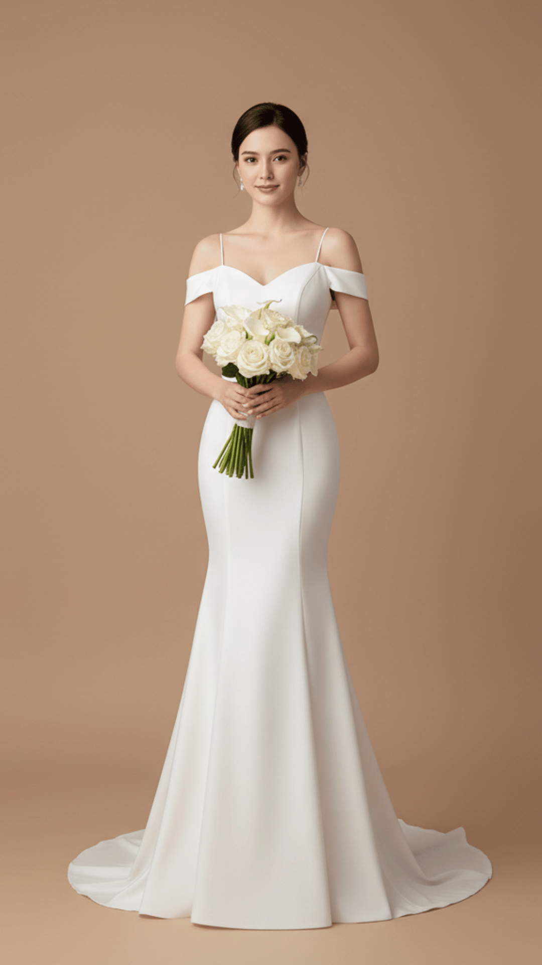 Zoci Elegant Off Shoulder Mermiad Wedding Dresses Spaghetti Straps Wedding Photos Shoot Dress Customized Long Sleeve Bridal Gown