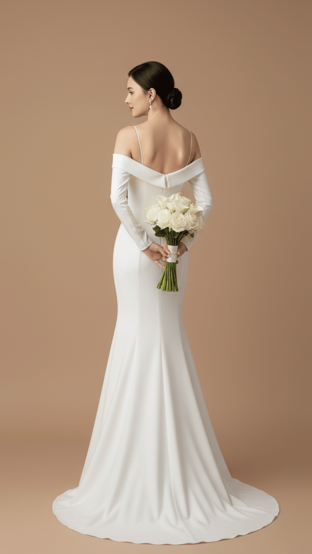 Zoci Elegant Off Shoulder Mermiad Wedding Dresses Spaghetti Straps Wedding Photos Shoot Dress Customized Long Sleeve Bridal Gown