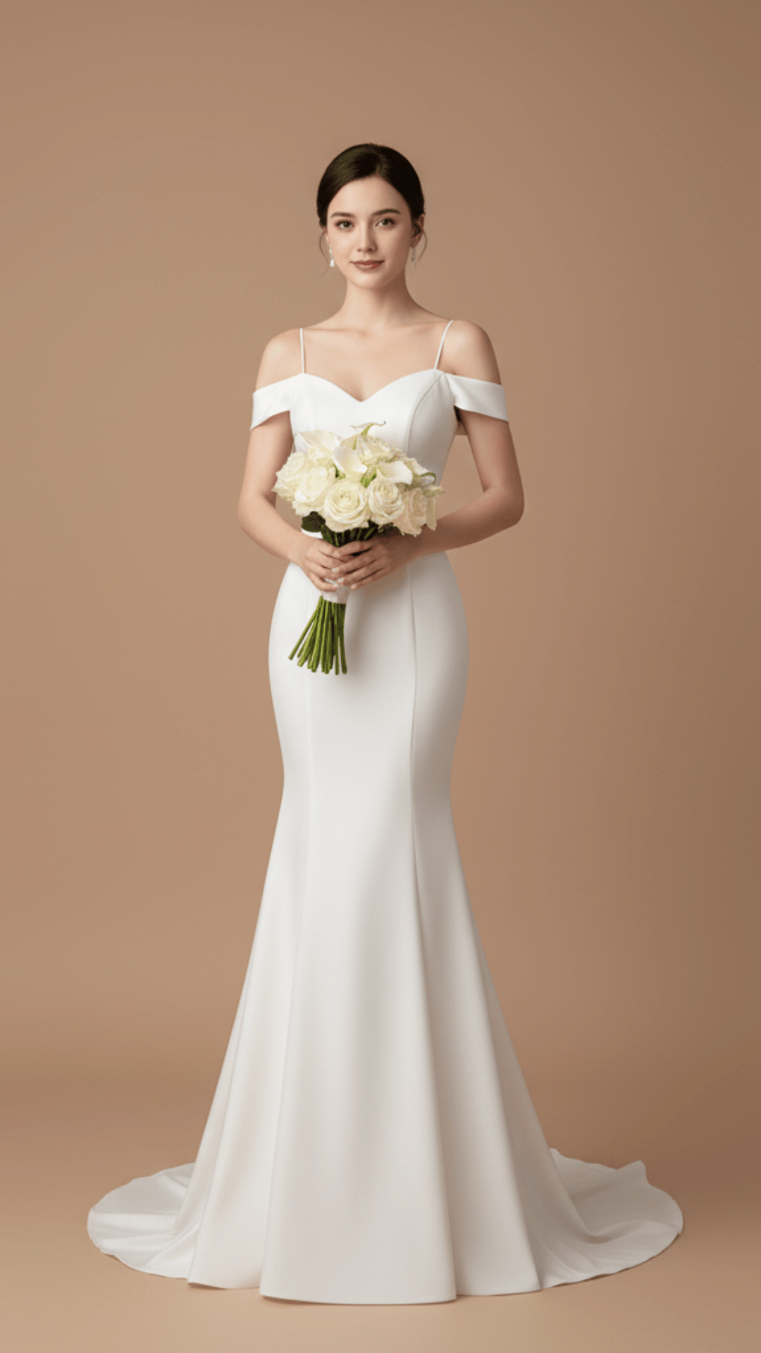 Zoci Elegant Off Shoulder Mermiad Wedding Dresses Spaghetti Straps Wedding Photos Shoot Dress Customized Long Sleeve Bridal Gown